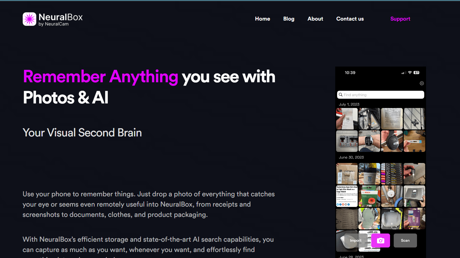 NeuralBox: Your External Visual Memory